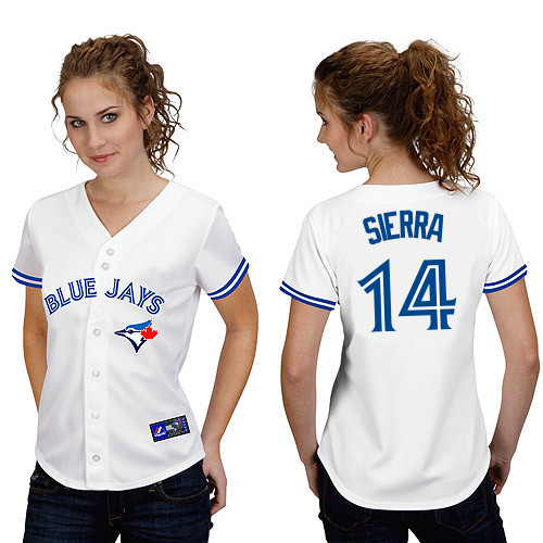 Moises Sierra #14 mlb Jersey-Toronto Blue Jays Women's Authentic Home White Cool Base Baseball Jersey
